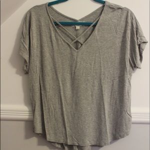 Grey Top with Criss Cross